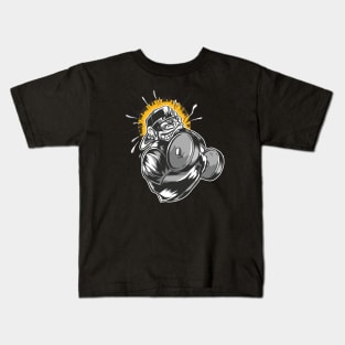 Monkey Dumbbell Kids T-Shirt